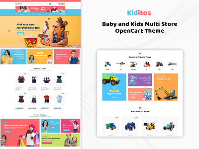 Kiditos - Baby and Kids Multi Store OpenCart Theme toy shop