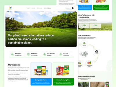 Sustainable Packaging Website from Bioplastics biomaterials bioplastic bioplastics landingpage webdesign website