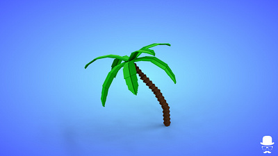 Voxel Coconut Tree 9.4 Model - 3D Lowpoly Game Asset 3d 3d model fantasy game asset lowpoly magicavoxel voxedit voxel art