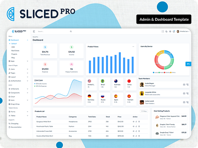 Sliced Pro - Admin & Dashboard Template admin adminpanel branding creativedesign darkmodeui dashboard dashboarddesign design designui flatdesign graphic design minimalui ui uiuxdesign web design webappdesign webdashboard webui