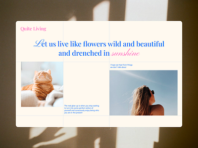 Quite Living Framer website animation design framer motion graphics ui webdesign website