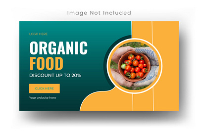 Organic Food Web Banner adobe illustrator banner ads banner image graphic design web banner web template youtube thumbnail