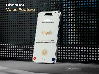 RhenBot AI Voice Feature for Fintech Mobile App ai aibot aifeature productdesign productdesigner rhenbot texttospeech uidesign uidesigner uiux uiuxdesigner uxdesign uxdesigner voiceai voicetospeech