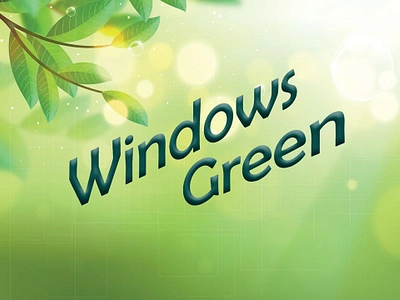 Windows fan version Wallpaper (Green Edition) 3d 3d text branding graphic design logo text design ui wallpaper design windows logo