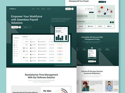 HR Management - Landing page board coaching employee hr hr landing page hr tool human resource interface job landing page design landing page hr landing page saas managing payroll recruitment rifath saas ui deisgn web aplication web design