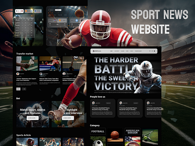 Sport news website landing landingpage setayesh sport ui uiux ux website