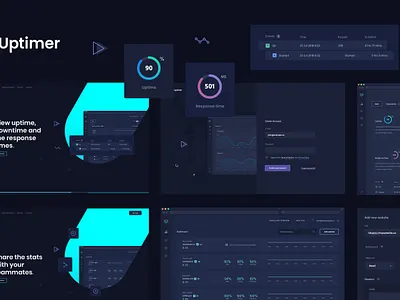 Uptimer app dark dashboard seo uiux website