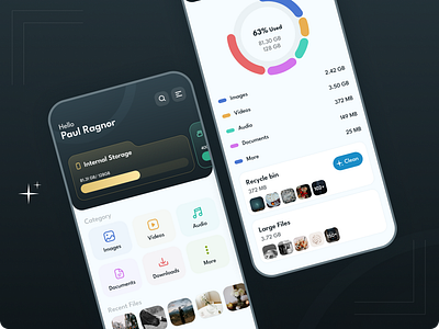 File Manager - My Files app appinterface design filemanagement filemanager graphic design illustration minimaldesign mobile app mobileui typography ui uikit ux