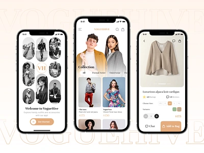 Fashion e-commerce app design branding figmadesign luxuryecommerce luxuryshopping uidesign uiux webdesign