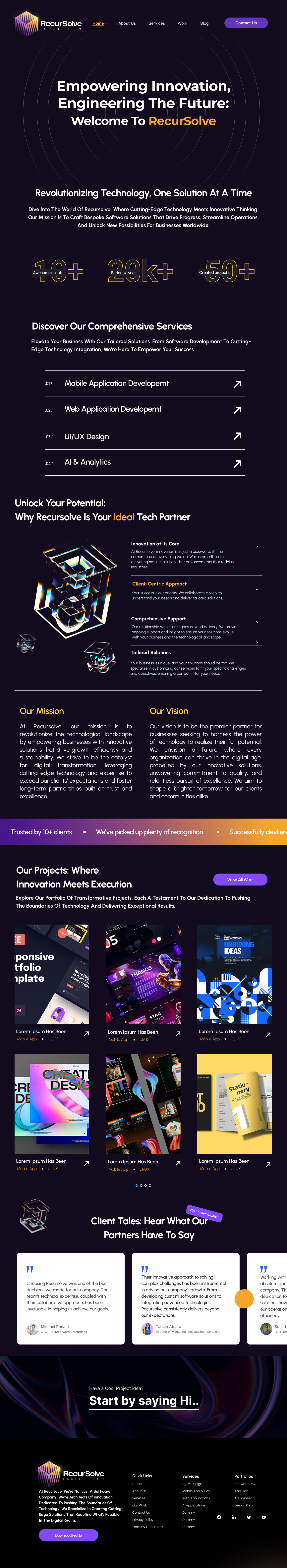 All Solution in one place, RecurSolve branding design figma graphic design illustration logo photoshop typography ui ux vector