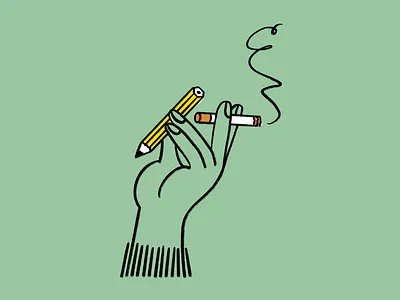 Life, lately 🚬✏️🤛 cigarette design doodle funny hand illo illustration life lol pencil sketch