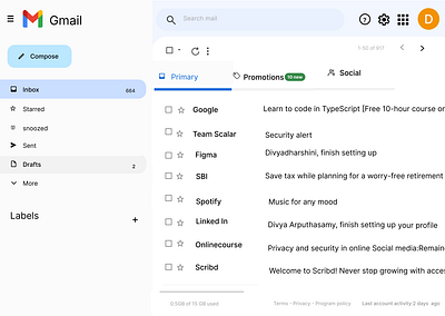 Redesign of Email ui