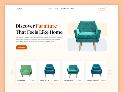 Trendy Furniture Shop Website 3d animation branding ecommerce furniture graphic design logo motion graphics trendy ui uiux ux