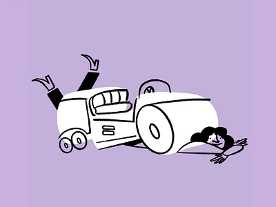 Steamroller massage 🚧💆‍♀️🚜 back massage design doodle flatten funny illo illustration lol sketch steam roller