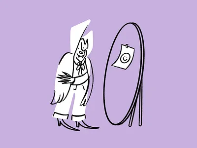 Practicing positive affirmations 🧛🏻‍♂️🪞 affirmations design doodle funny illo illustration lol mirror sketch vampire