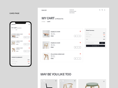 E-Commerce Furniture Website add to cart bag cart design ecommerce furniture furniture ecommerce minimal design online store shop web website