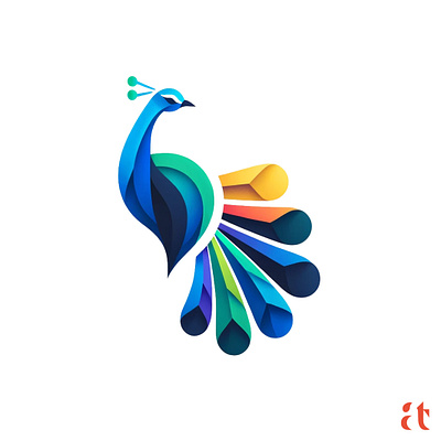 Artistic Logo Inspirations by ART #16: Elegant Peacock aravind art branding clean design digital elegant peacock flat geometric graphic design icon logo modern nature reddy tarugu ui ux vector website