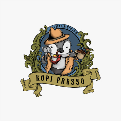 Kopi Presso branding design graphic design illustration logo vector vintage