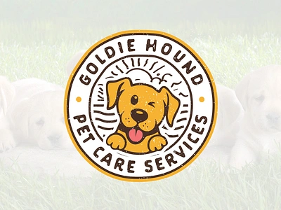 Goldie Hound Pet Care Services company animals animals logo badge badge design brand designer branding dog dog logo dogs graphic designer logo logo designer logo ideas logo maker logos pet pet care pet logo vintage design vintage logo