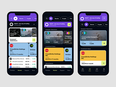 Investment Mobile App app application design finance financial investment mobile stock ui