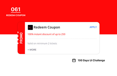 DAY-061 REDEEM COUPON 100 days ui 100days 100daysofui coupon daily ui challenge design figma redeem redeem coupon ticket ui user interface ux