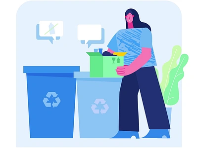 Waste Recycling 2D Animation 2d animation bin eco activism eco activist eco friendly ecology environment environmental care flat garbage green habits green living illustration motion recycling sorting urban recycling waste woman