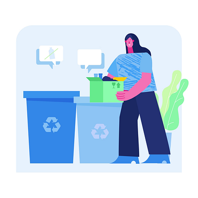 Waste Recycling 2D Animation 2d animation bin eco activism eco activist eco friendly ecology environment environmental care flat garbage green habits green living illustration motion recycling sorting urban recycling waste woman