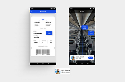 AR UI Project - Flight Booking App Design app design ar blue color branding flight booking ui illustration ticket ui ui ui design uiux ux ux design