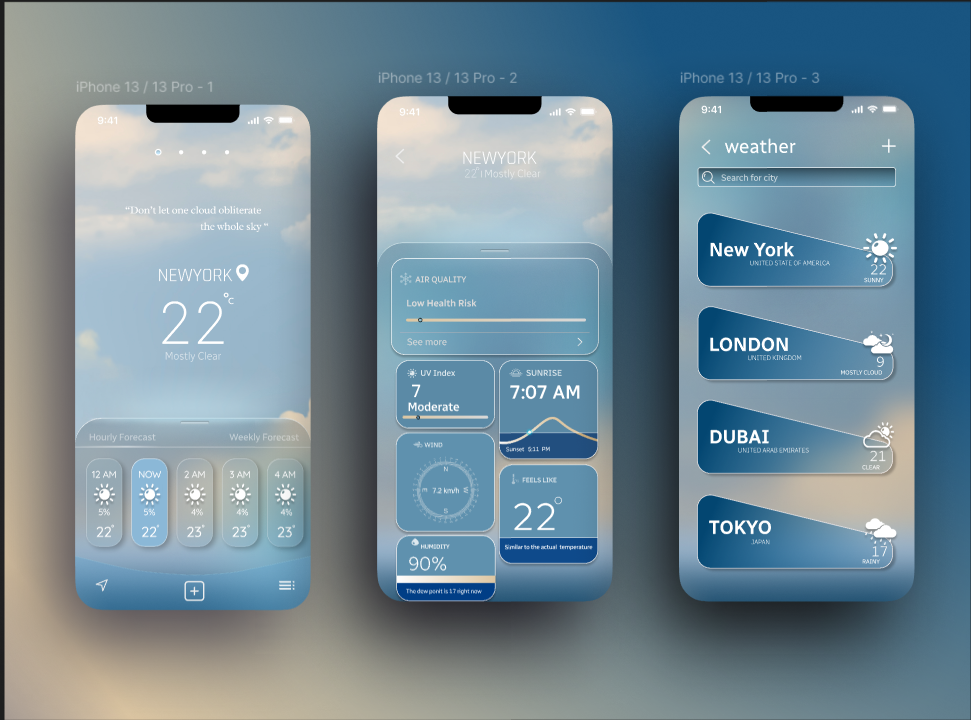 Weather Mobile App Ui/Ux Design by brizex_koir on Dribbble