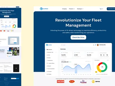 Eonsfleets Fleet Management Software Landing Page branding design ui uiux ux web design