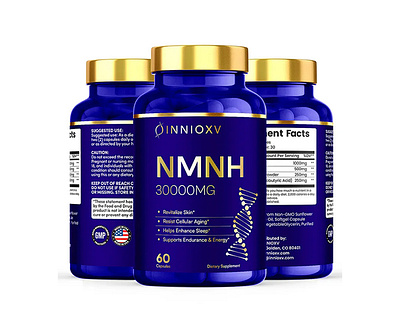 Innioxv NMN Supplement amazon product brand identity label nmn packaging packaging design pl agency private label supplement supplement label design