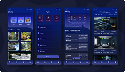 Trip and Tour booking app's screen app design minimal design simple ticket booking tour app travel app trip ui user interface ux