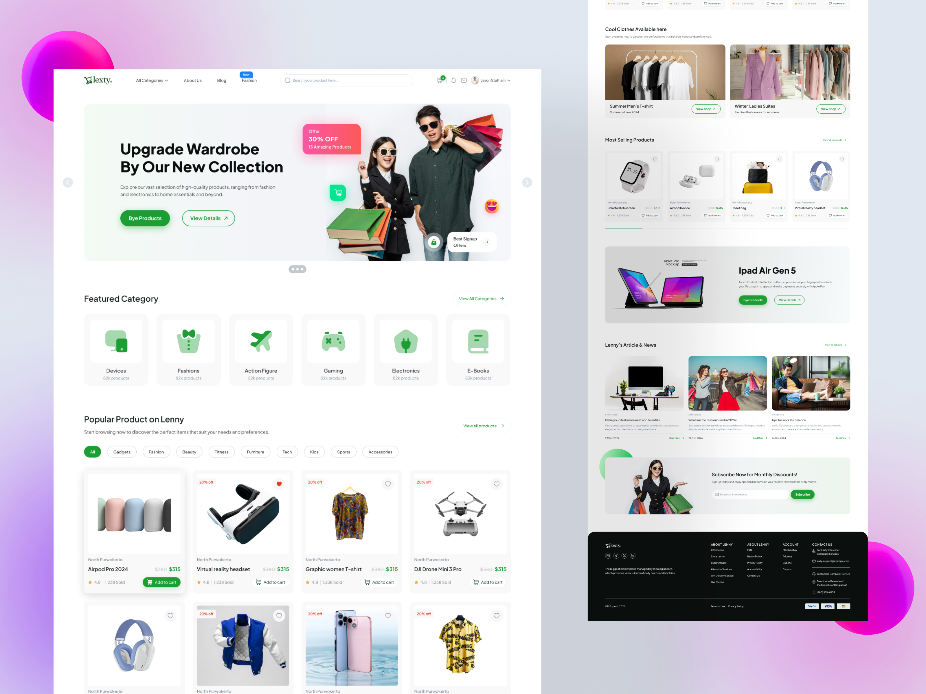Example of Modern Responsive E Commerce Website