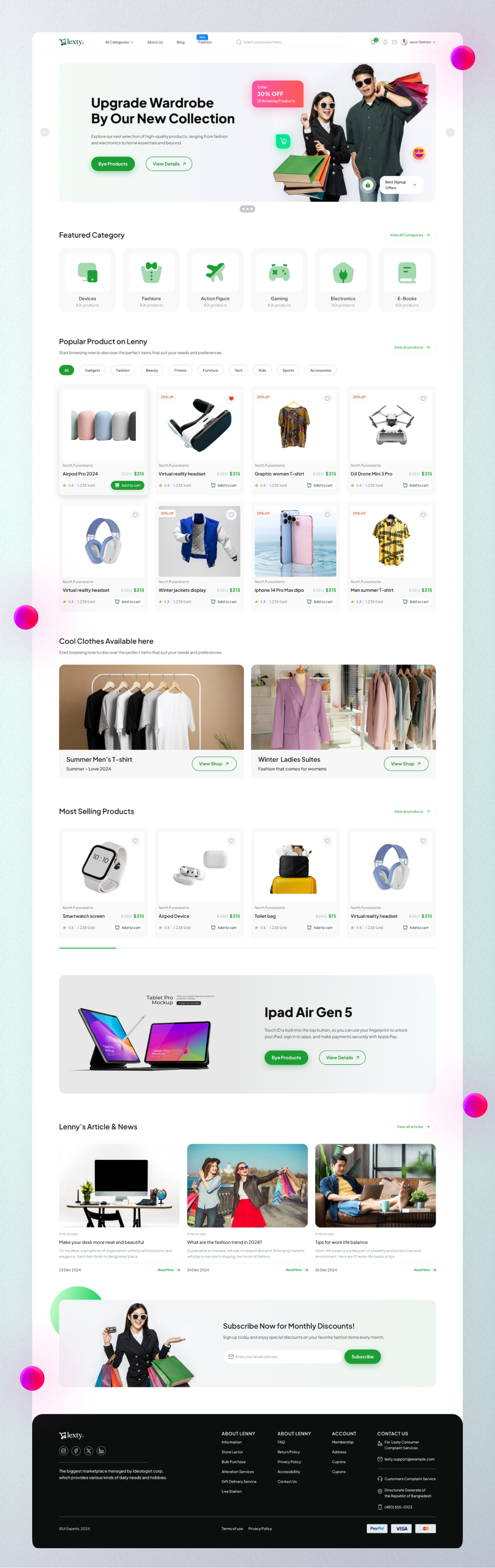 Example of Modern Responsive E Commerce Website