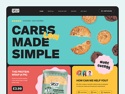 E-commerce Web Site — SRSLY carbs design e commerce food health hero ui uiux ux web web design website