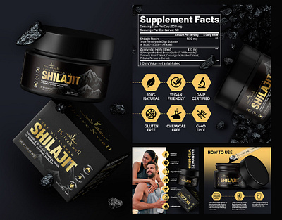 Amazon Listing Infographics | Shilajit supplement amazon amazon listing design amazon listing images ebc infographic listing design listing images packaging shilajit shilajit supplement