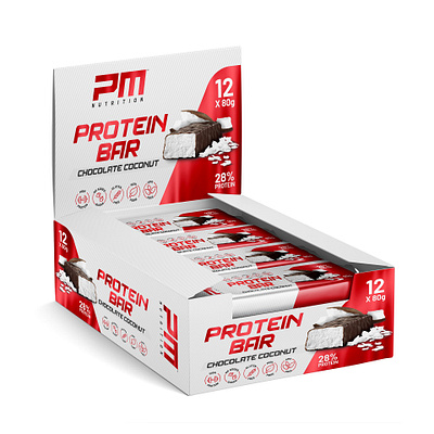 Branding PM Nutrition Protein Bar candy chocolate coffee modern nuts packaging design peanuts protein bar snackbar sweet