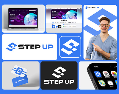 Step Up Technology Company Logo branding group business logo it logo latter sup letttermark logo logo brand logo branding logo design s logo stepup technology technology company text logo