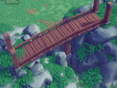 Blender & Uneal Engine 5 | 3D Speed Modeling Modular Bridge 3d 3d game 3d modeling bridge cartoon column design digital art environment game game art game asset grass icon low poly lowpoly modular stylized ue5 unreal engine 5