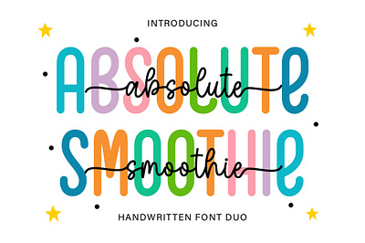 Absolute Smoothie Duo crafting font cute font design handwritten illustration monoline new font script script font