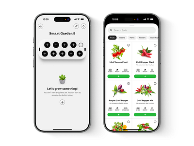 Plant Pod Selection app concept design ios ui ux