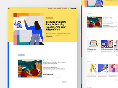 A playful blog designed for educators article blog blog post colorful design illustration playful teaching ui