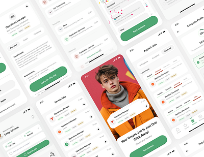 Job Finder App 3d animation app branding design find finding graphic design illustration job jobs kit logo motion graphics ui ui design uidesign uikit uikits uiux