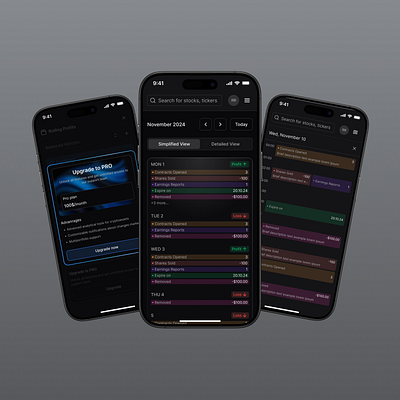 Stay on top of your investments anytime, anywhere! adaptive calendar calendar dark calendar profit lose responsive responsive calendar responsive subscruption subscription trading trading calendar