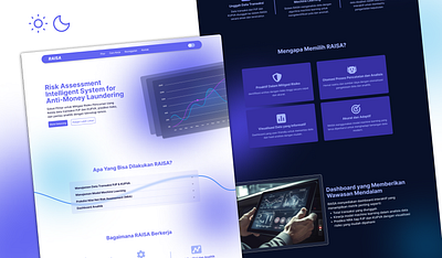 UI landing Page Website Raisa business dark mode graphic design landing page landing pagebusiness light mode ui ui design ui designbusiness uiux ux