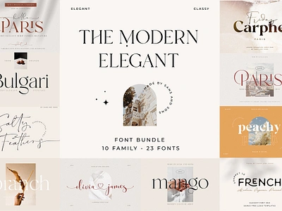 Modern Elegant Font Bundle - SALE beautiful font boho font branding chic font fashion feminime font bundle font duo girl boss heart font hipster logo font lovely font masthead minimal font modern font paris retro font vintage font wordmark