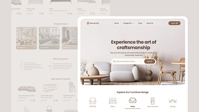 WoodCraft 🤎 animation aninmation interior landing landing page minimal product design ui ui design uiux web design website wood