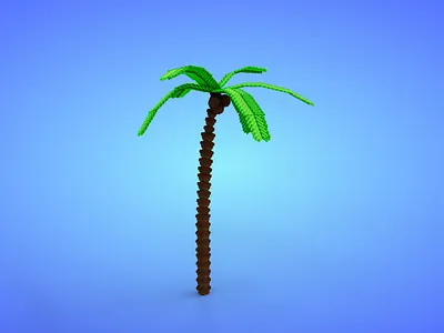 Voxel Coconut Tree 10.1 Model - 3D Lowpoly Game Asset 3d 3d model coconut fantasy game asset lowpoly magicavoxel voxedit voxel art