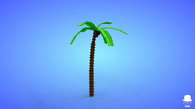 Voxel Coconut Tree 10.1 Model - 3D Lowpoly Game Asset 3d 3d model coconut fantasy game asset lowpoly magicavoxel voxedit voxel art