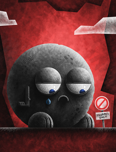 Avatar of Loneliness - emoji collection #1 3d art avatar black character circle design emoji illustration lonely red sad square texture